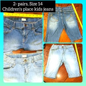 2 pairs, children's place jeans. Sz 14 months elastic in waist, in great cond.